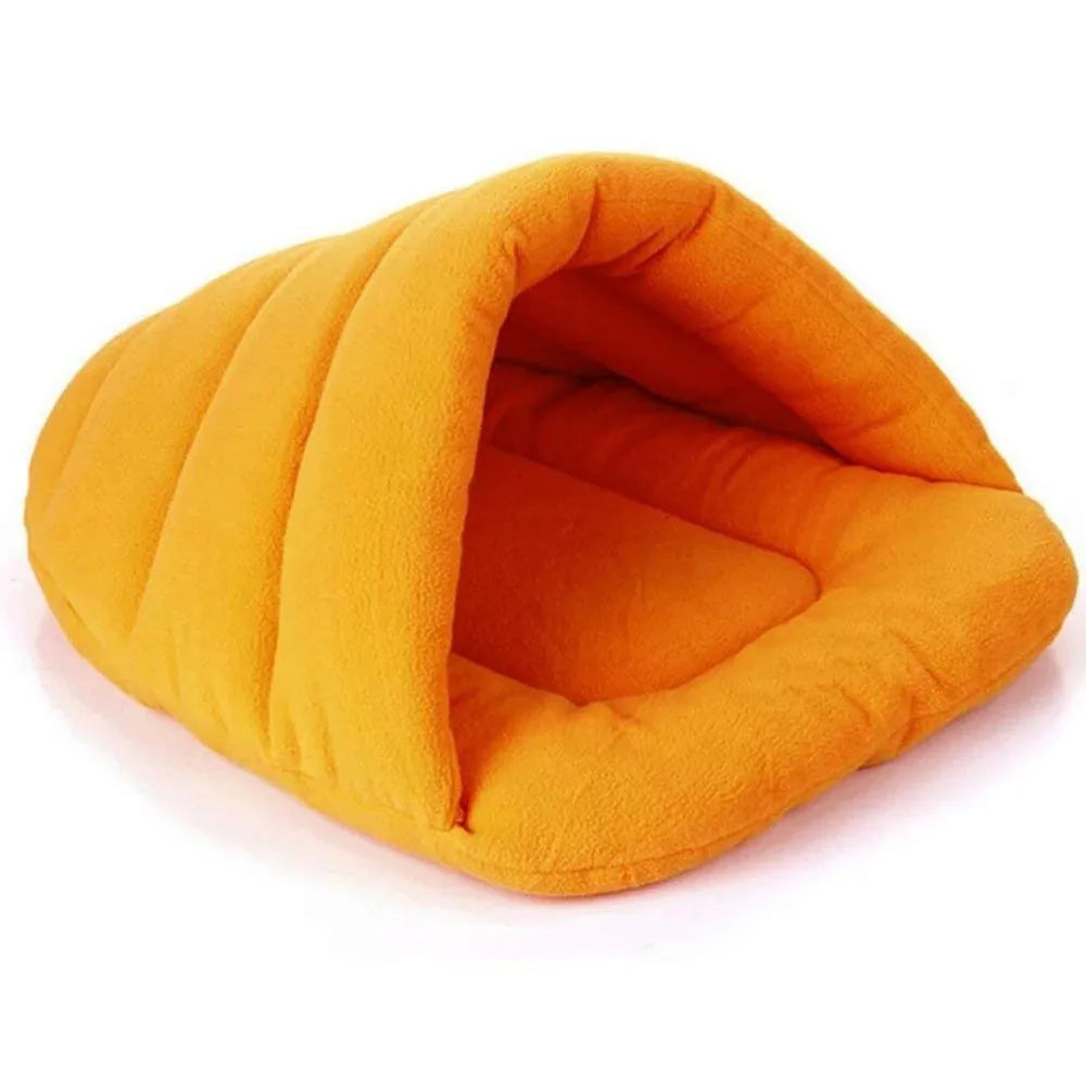 Snuggle Haven: Winter Warmth in Polar Fleece Dog Beds - Heated Mat Slippers, Kennel House for Cats - Sleeping Bag Nest Cave Bed for Ultimate Coziness!