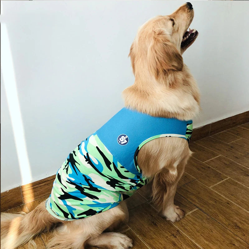 S-7XL Pet Clothes Small Big Dog Summer Vest Large Pet Spring/Summer T-shirt Teddy Golden Retriever Pet Clothing Costume Supplies