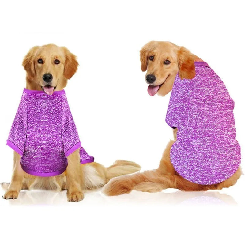 XXXL-9XL Big Dog Clothes Winter Large Size Pet Clothing Golden Retriever Dog Coat Shirt Solid Sweatshirt For Dogs Costume 25S1