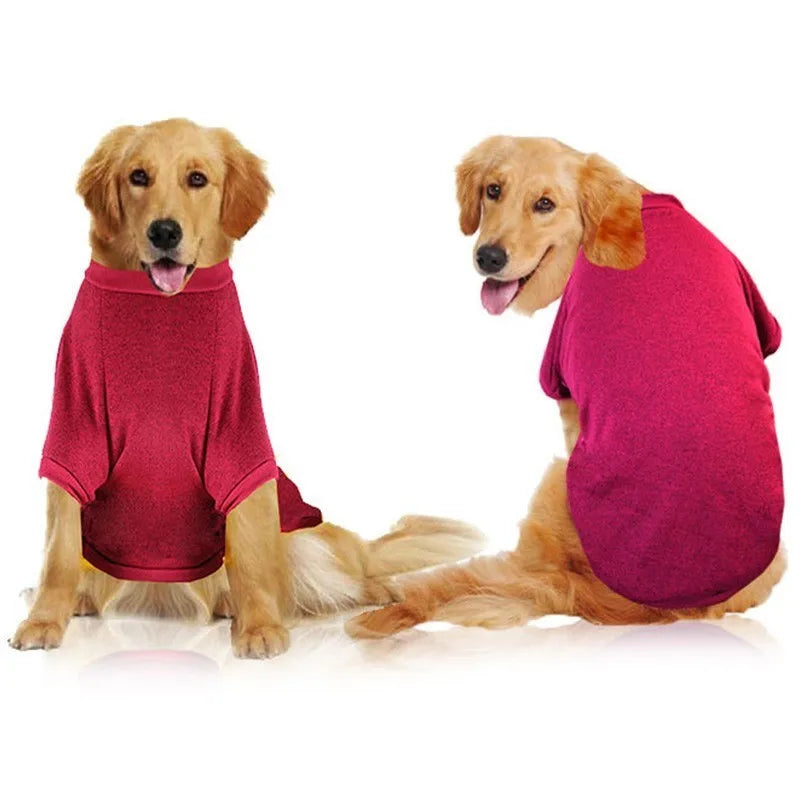 XXXL-9XL Big Dog Clothes Winter Large Size Pet Clothing Golden Retriever Dog Coat Shirt Solid Sweatshirt For Dogs Costume 25S1