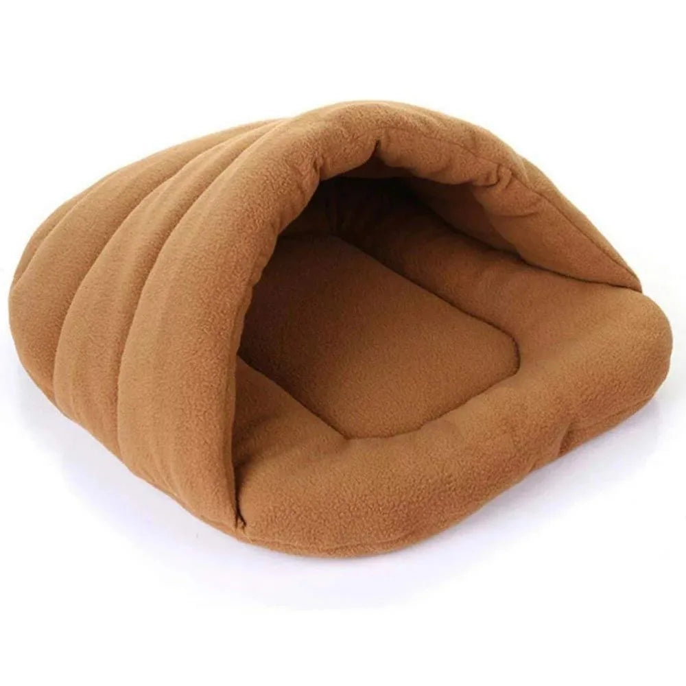 Snuggle Haven: Winter Warmth in Polar Fleece Dog Beds - Heated Mat Slippers, Kennel House for Cats - Sleeping Bag Nest Cave Bed for Ultimate Coziness!