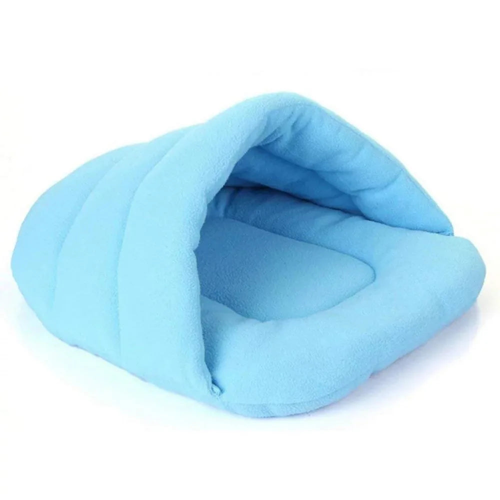 Snuggle Haven: Winter Warmth in Polar Fleece Dog Beds - Heated Mat Slippers, Kennel House for Cats - Sleeping Bag Nest Cave Bed for Ultimate Coziness!