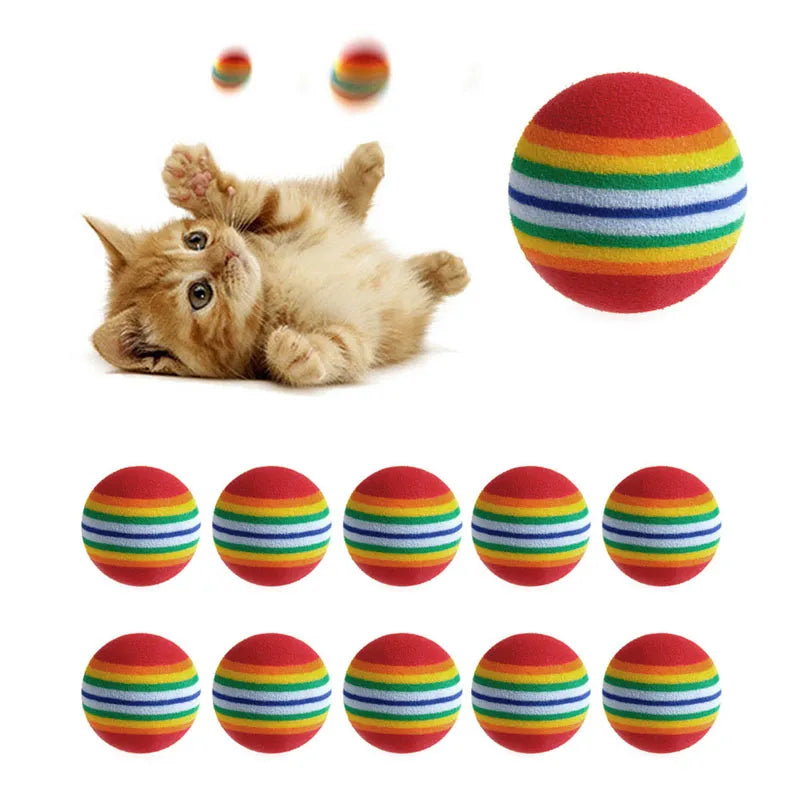 Rainbow Foam Cat Balls