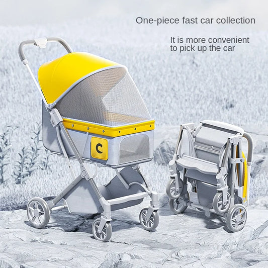 Pet stroller, lightweight and foldable, specially designed for walking dogs, babies, medium-sized small dogs, cats, etc