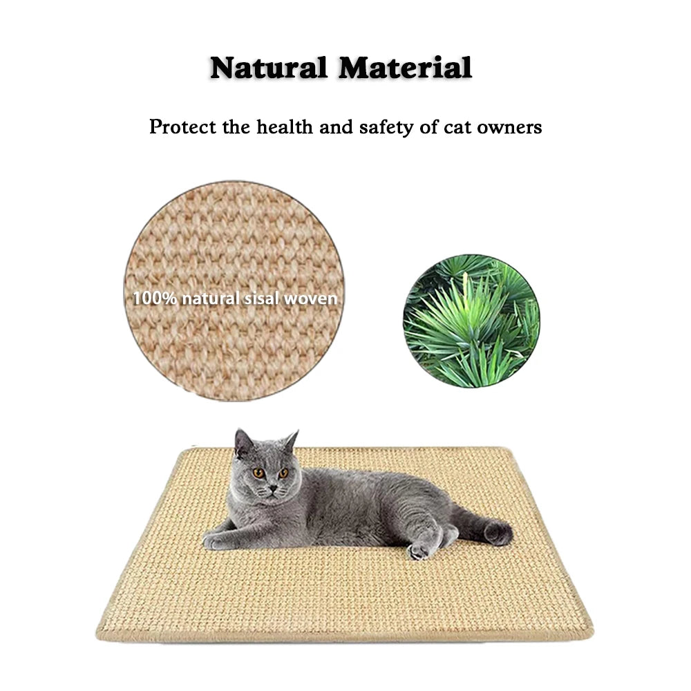 Premium Sisal Cat Scratching Mat - Furniture & Wall Protector - Ideal For Indoor Cats, Promotes Healthy Scratching Habits