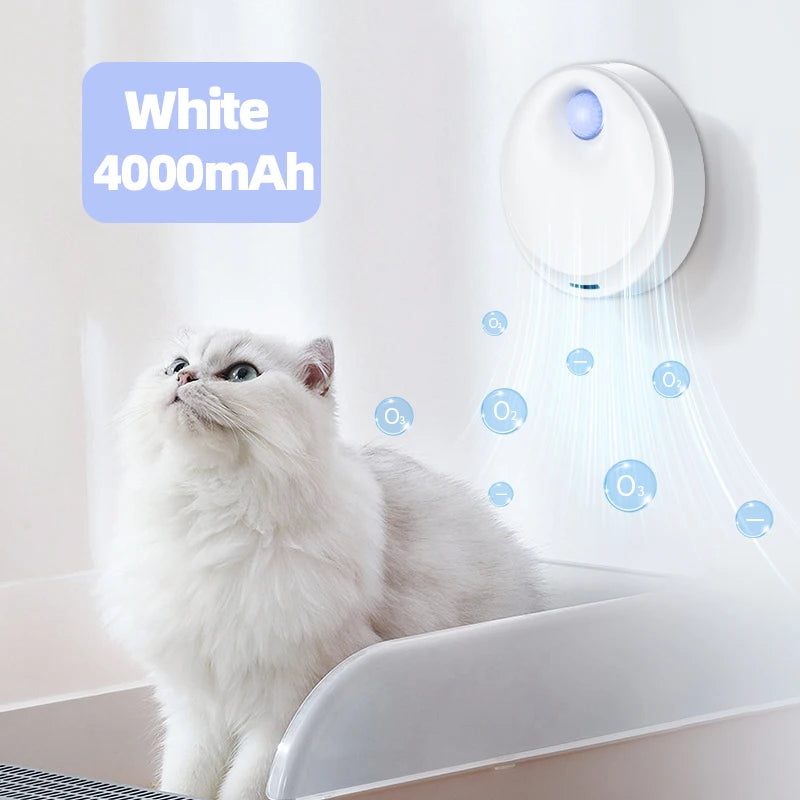 ROJECO 4000mAh Smart Cat Odor Purifier For Cat Litter Box Deodorizer Automatic Pet Toilet Smell Purifier Dog Cat Litter Deodoran