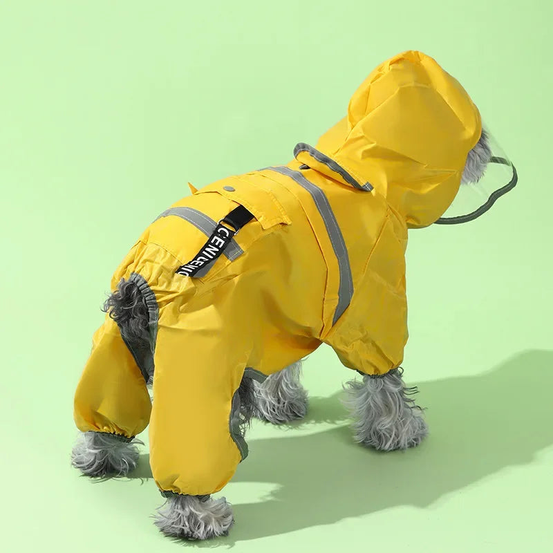 Pet Raincoat with Cap High-grade Golden Retriever Teddy Small, Medium and Large Dog Outdoor Waterproof Dog Raincoat