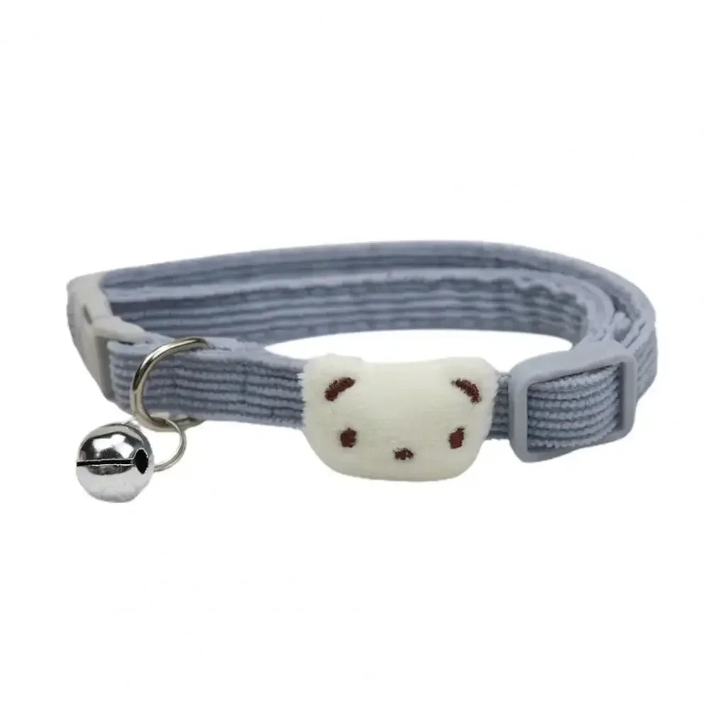 собак Lovely Pet Collar Adjustable Cartoon Style Soft Pet Necklace with Bell Adjustable Small Dog Cat Collar Pet Supplies