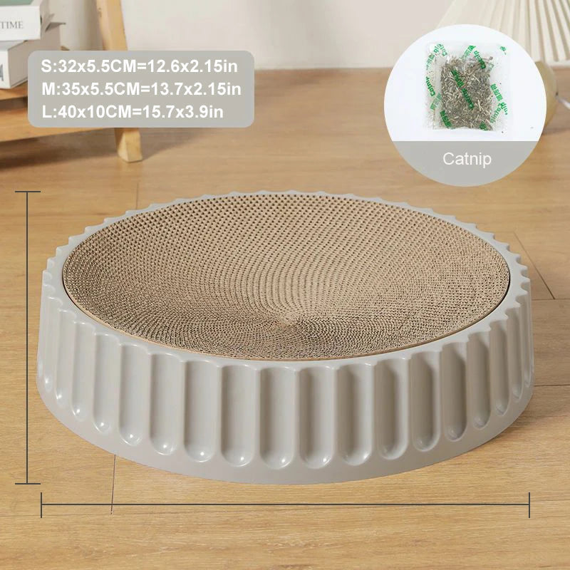 Round Cat Scratcher Pad Grinding Claws Cardboard Corrugated Paper Cats Scratching Board Kitten Scrapers Pet Furniture Supplies