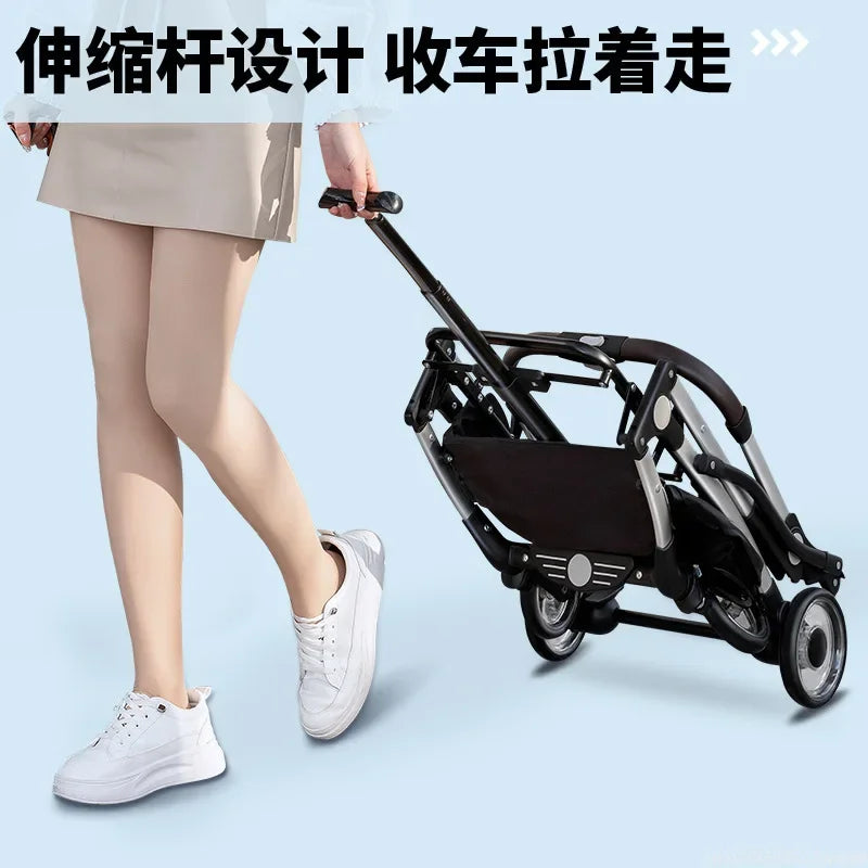 Puppy Stroller Detachable Foldable 4 Wheels Pet Stroller Aluminium Alloy Dog Trolley for Corgi Teddy Dogs and Cats 강아지유모차