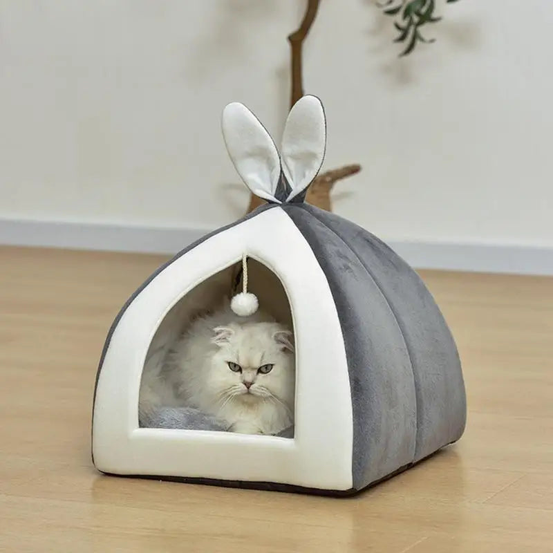 Rabbit Ear Plush Dog Cat Pet Bed House Nest Warm Super Soft Pet Basket Puppy Cushion Mat Cat Pets Supplies