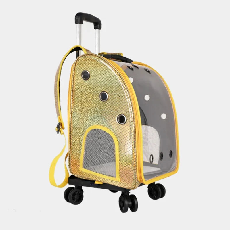 Pet Strollers Dog Cat Portable Travel Transport Bag Rolling Luggage Backpack Travel Tote Trolley Bags for Dogs Cat  Accessories