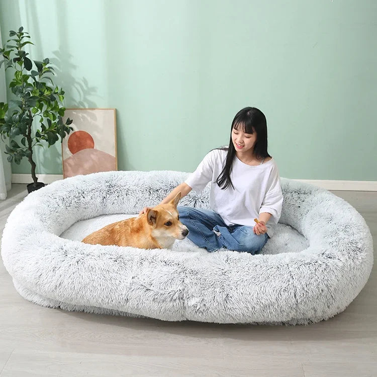 XXXL Luxury Removable And Washable Human Dog Beds Plush Orthopedic Large Pet Dog Cat Bed Soft Dog Cat Mat