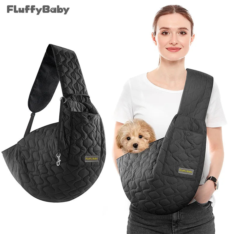 Small Pets Sling Carrier Bag, Hands Free Dog And Cat Padded Adjustable Pet Travel Crossbody Shoulder Bag, Pet Moving Backpack