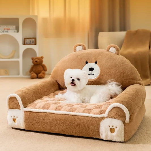 Universal Comfort: All-Season Pet Sofa for Small to Medium Dogs, Teddy Bears, Rabbits - Winter Warmth & Plushy Haven for Cats too! Get Yours Now!