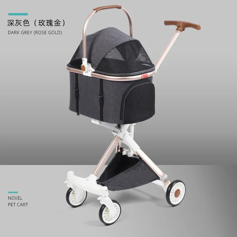 Small and Medium-sized Dog Pet Cart Retractable Luxury Foldable Dog Cart Cat Dog Cart