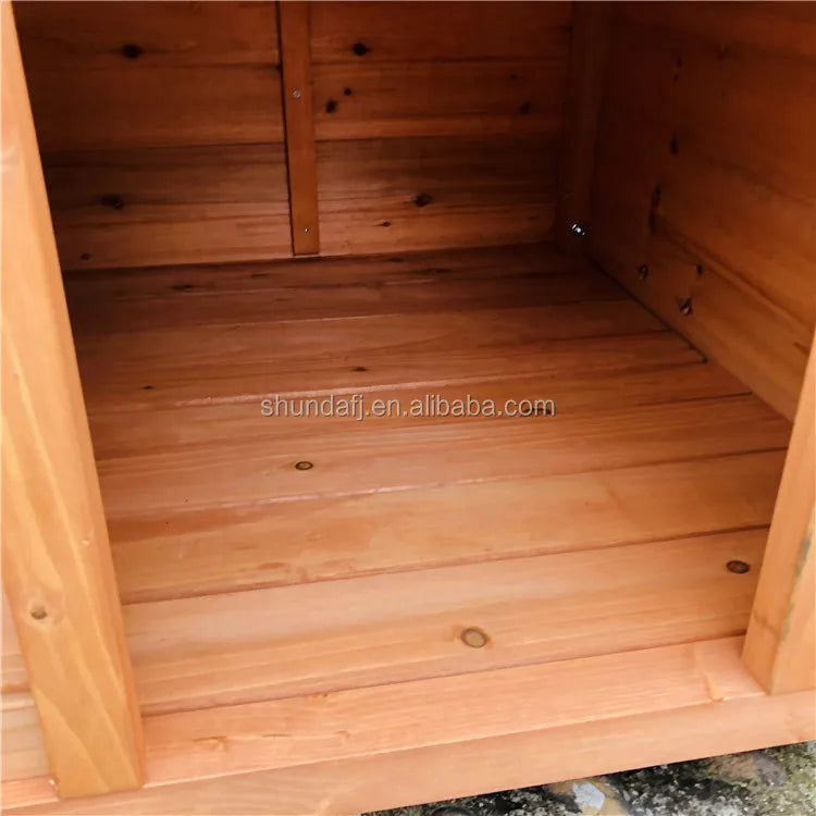 Pet Wooden House Indoor Outdoor Puppy Shelter Dog Cat Rabbit Fir Wood Kennel