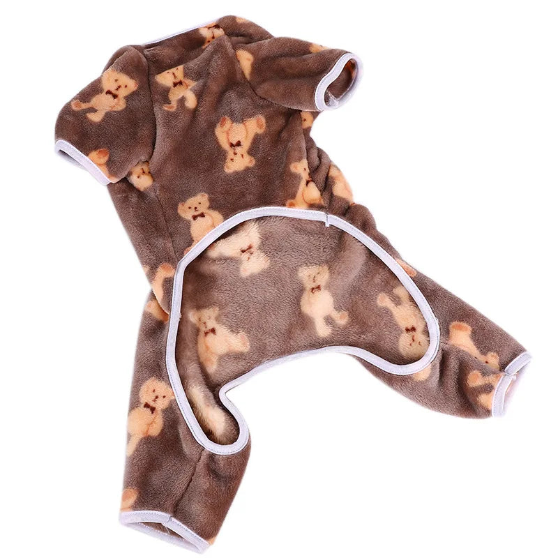 Soft Warm Fleece Dog Pajamas for Small Dog Cat Clothes French Bulldog Chihuahua Jumpsuit Poodle Shih Tzu Overalls Dogs Supplies