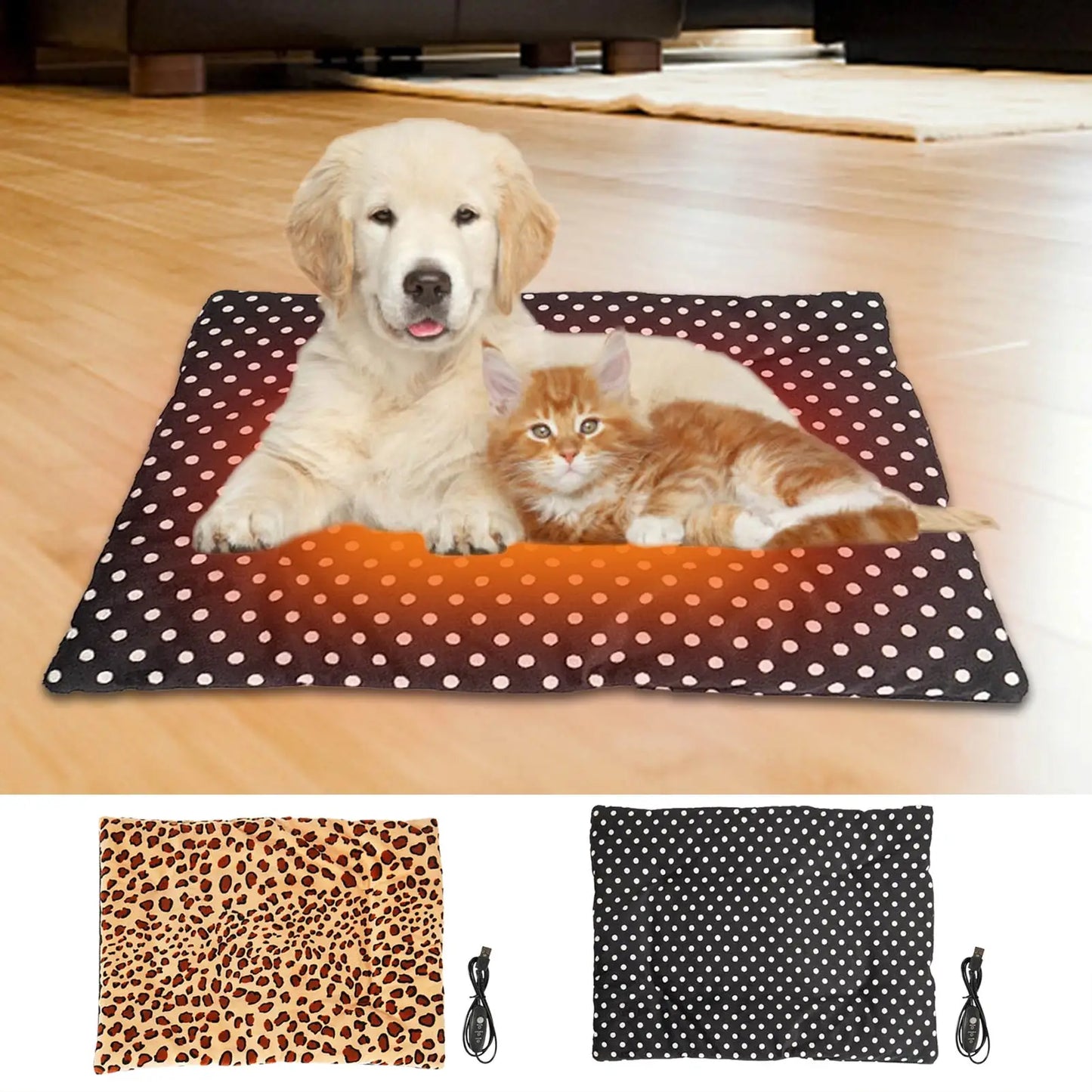 AiroPaws™  USB-Powered Three-Speed Adjustable Pet Heating Pad for Dogs, Cats, and Puppies - Electric Warm Mat with Indoor Temperature Control! Snuggle in Comfort!