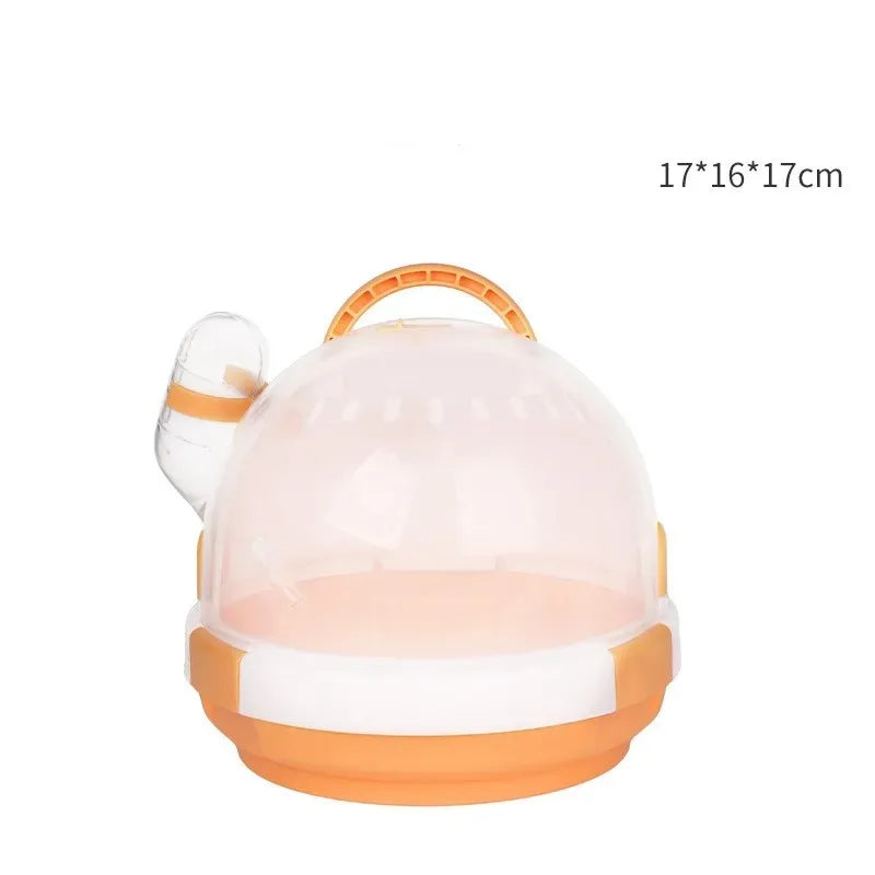 Small Animal Carrier Rodent Hamster Cage Portable Keep Warm Winter Mini Pet Cage Guinea Pig House Travel Rat Cage for Outdoor