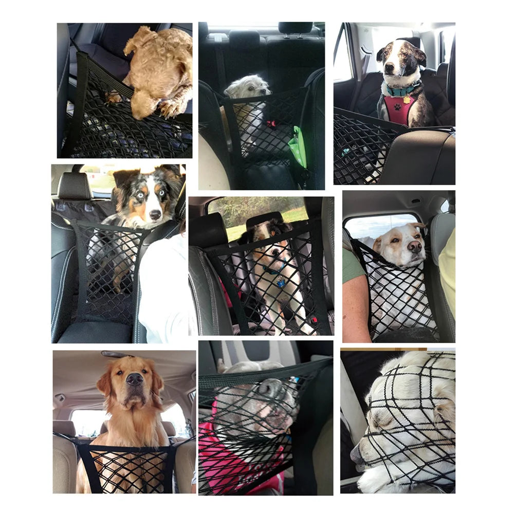 1PC Pet Vehicular Isolation Net Pet Dog Car Seat Cover Portable On-board Protective Net Car Pet Safety Net Black