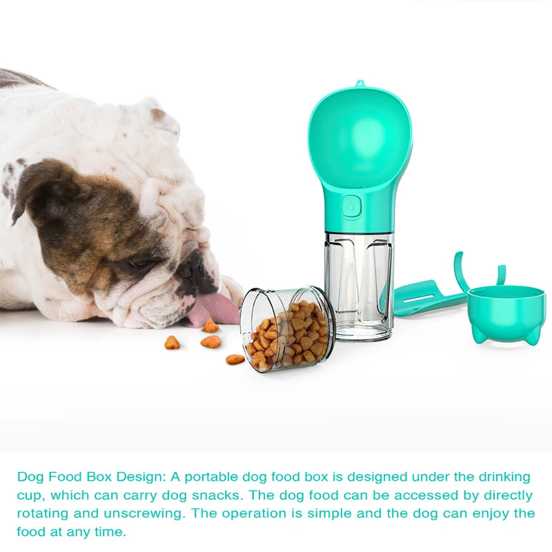 3 In 1 Portable Dog Water Bottle Dogs Multifunction Feeder Drinking Bowl Puppy Kitten Outdoor Food Dispenser Pet Accessories