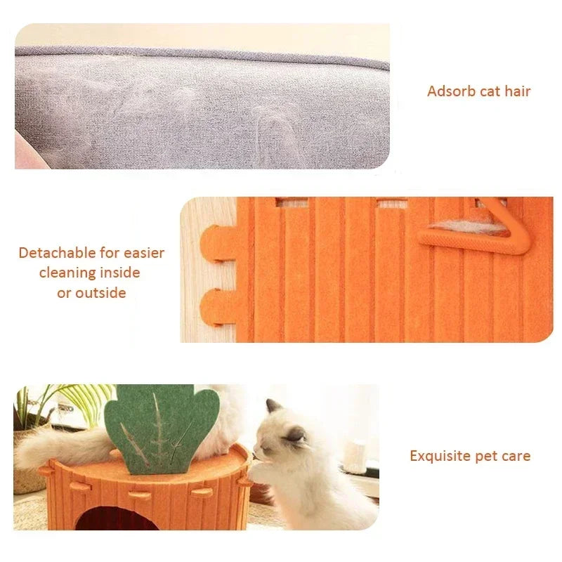 1pc Carrot-shaped Cat Bed, Warm and Comfortable Bunny Bed, Semi-enclosed Pet Cave Nest Small Pet House / Pet Bed