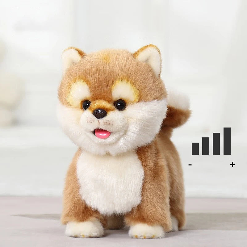 Plush Golden Retriever Pomeranian Puppy Walking Barking Sticking tongue out Electronic Dog Kids Stuffed Animal Toys Gift