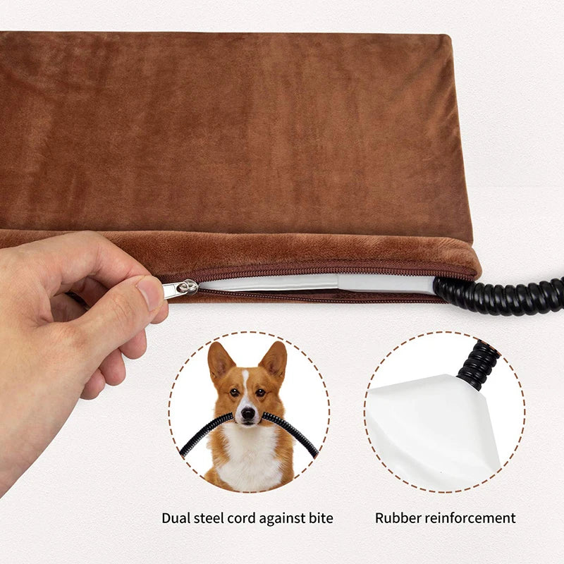 Adjustable Electric Heating Pad for Dogs | Waterproof, Timer, and Temperature Control | Pet Heated Mat for Cozy Sleep | New Pet Sleeping Supplies!