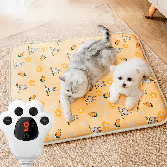 Animal Bed Heater Mat - 3 Gear Winter Warmer for Cats & Dogs! Pet Plush Electric Blanket & Heated Seat for Cold Seasons