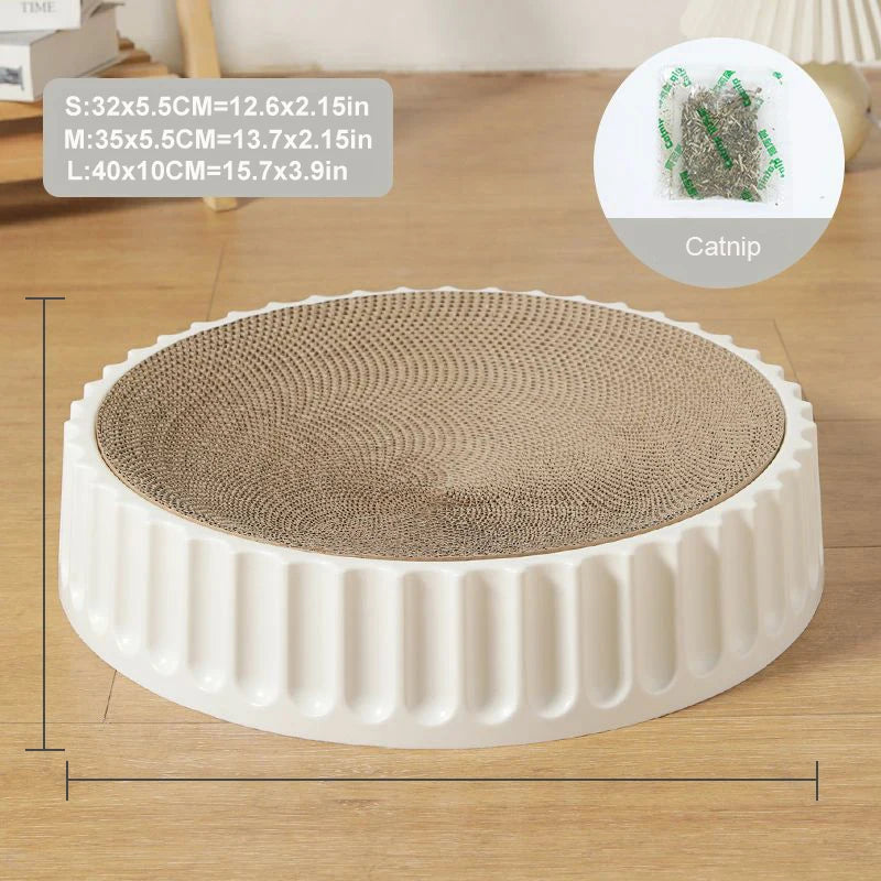 Round Cat Scratcher Pad Grinding Claws Cardboard Corrugated Paper Cats Scratching Board Kitten Scrapers Pet Furniture Supplies