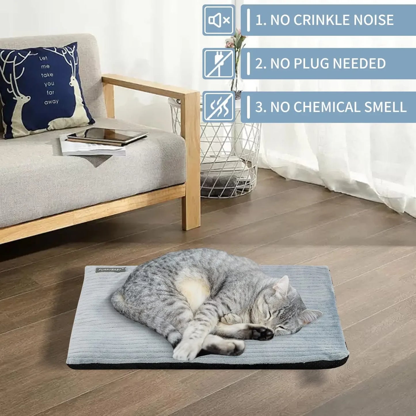 Revolutionize Pet Comfort | Self-Heating Dog Bed Mat for All Sizes - Removable & Cozy Cat Beds for Ultimate Relaxation