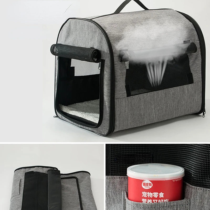 Portable Dog Carrier Bag Pet Car Travel Crates Vehicle Folding Soft Bed Collapsible Kennel House