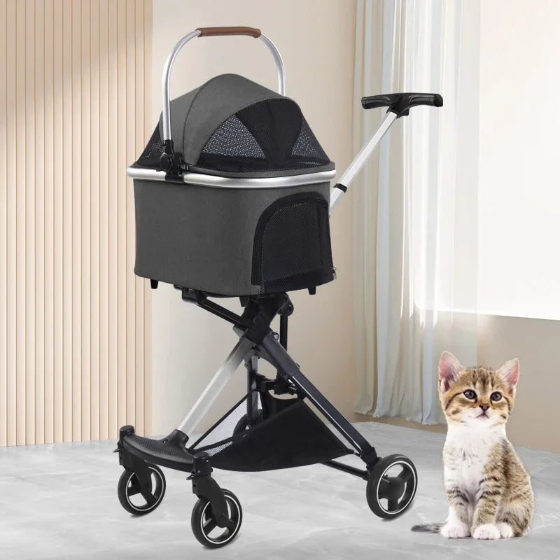 Small and Medium-sized Dog Pet Cart Retractable Luxury Foldable Dog Cart Cat Dog Cart