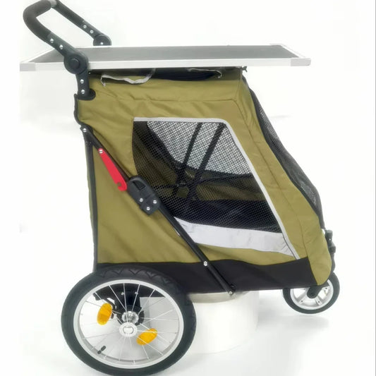 Roomy and Secure Large Dog Stroller Engineered for Convenient Long-Distance Transport Detachable Trimming Table,Dog show trolley