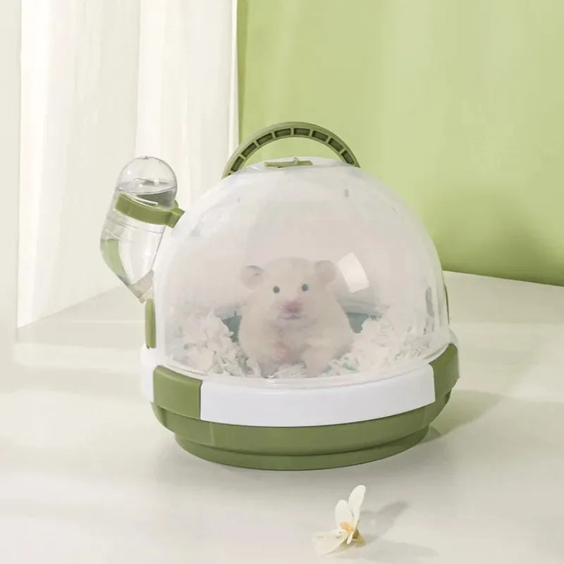 Small Animal Carrier Rodent Hamster Cage Portable Keep Warm Winter Mini Pet Cage Guinea Pig House Travel Rat Cage for Outdoor