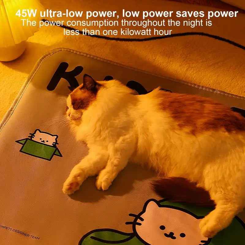 AiroPaws™ Energy-Saving Pet Heating Pad: Adjustable 3-Level Heated Cat Bed, Waterproof Warming Pad for Cats - Cozy Comfort and Energy Efficiency Combined!