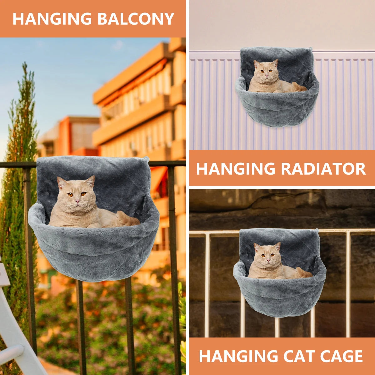 Pet Hanging Beds Cat Sunny Window Seat Mount Pet Kitten Hammock Comfortable Bed Shelf Seat Beds Winter Warm Cat Accessories