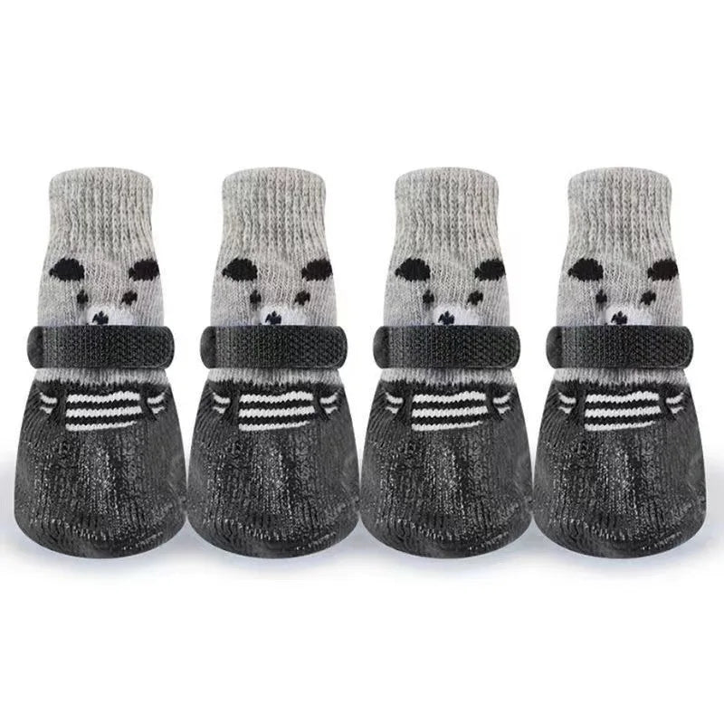 Winter Warm Pet Dog Shoes for Small Medium Dogs Rubber Cotton Socks Anti-Slip Pets Snow Boots Dog Accessories