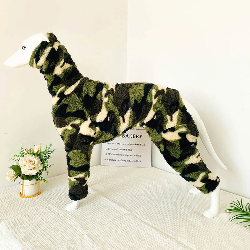 Small Italian Greyhound Clothes Warm Cotton Large Stretch Outdoor Camouflage Green Cow Spot Clothes Large Dog Terrier Whippet