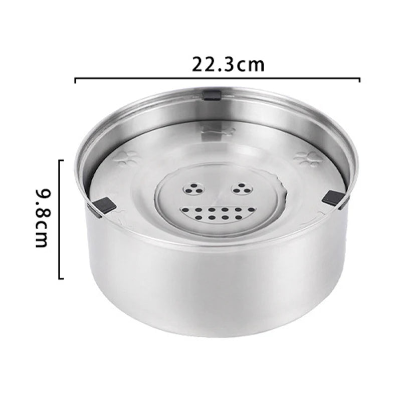 1L 3L Stainless Steel Dog Floating Bowl, No Spill Anti-Splash Dog Water Dispenser, Non-Slip Dog Cat Pet Water Feeder Bowl