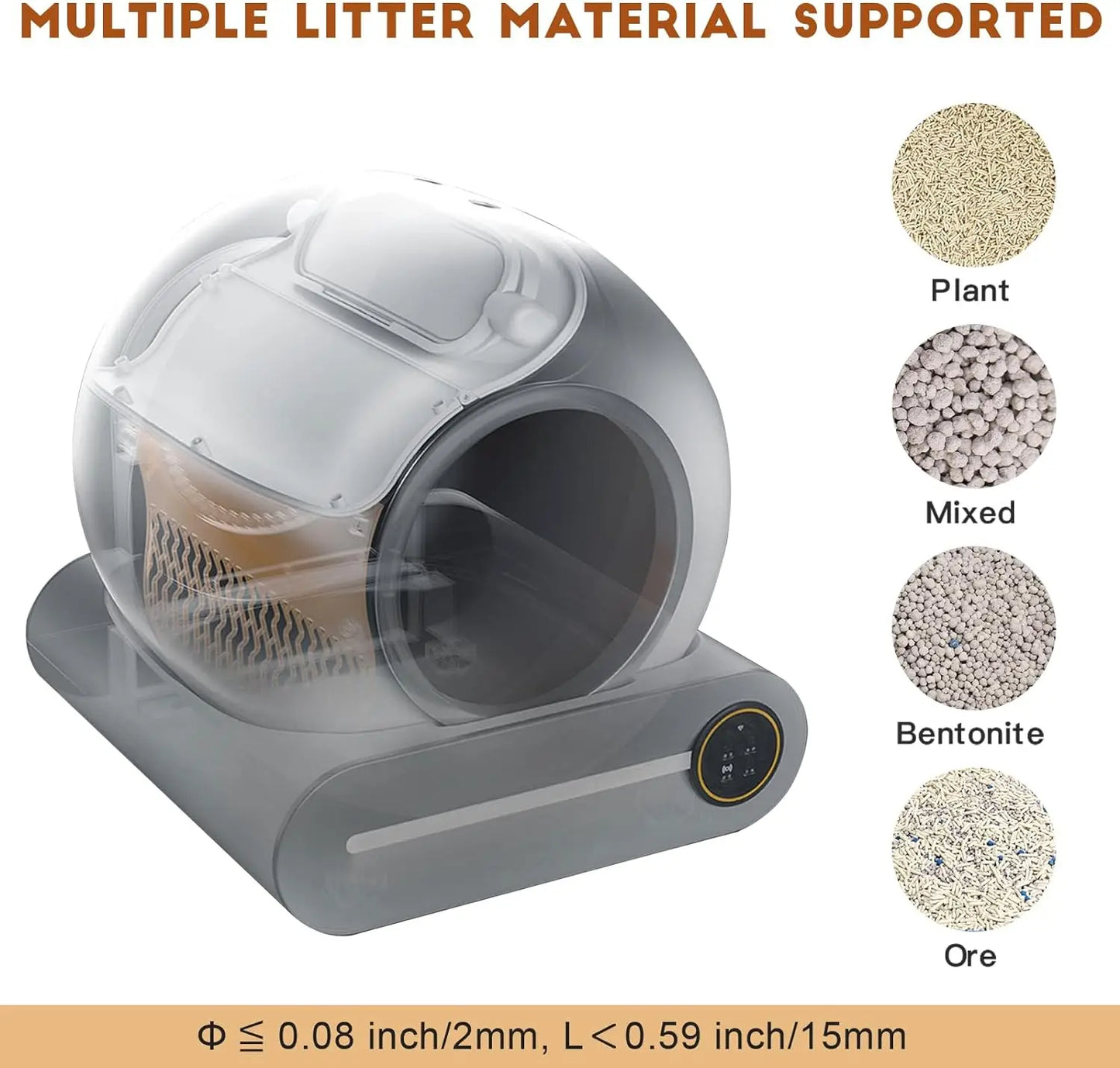 Self Cleaning Cat Litter Box, Upgraded Automatic Cat Litter Box 65L Extra Large Capacity Cleaning Robot, APP Control