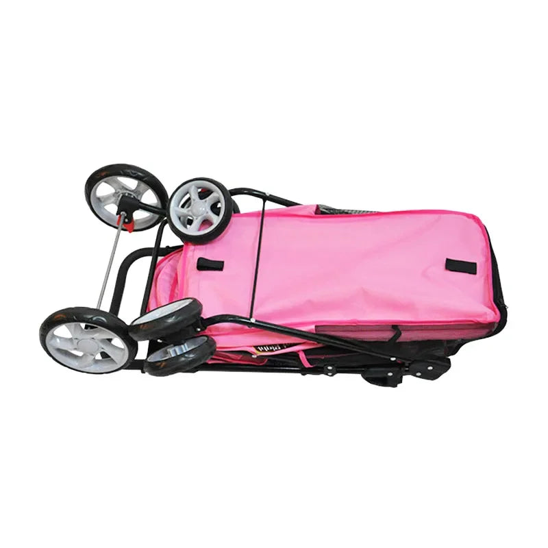 2024 New Pet Out Trolley Large Dog Trolley Foldable Four-wheel Reversible Cat and Dog Large Trolley