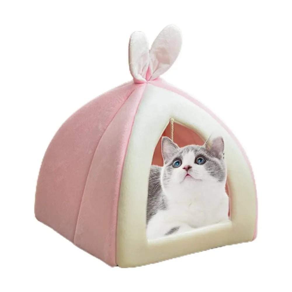 Rabbit Ear Plush Dog Cat Pet Bed House Nest Warm Super Soft Pet Basket Puppy Cushion Mat Cat Pets Supplies