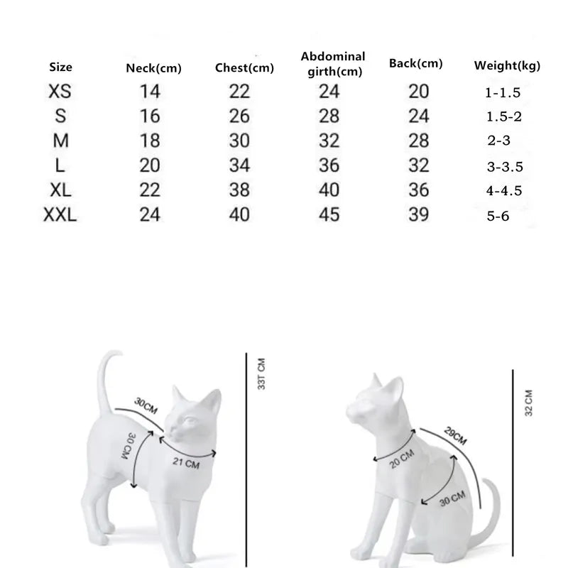 Soft Fleece Grey Sweater for Sphinx Cat Winter Cardigan Jacket for Kittens Short Sleeves Warm Vest Devon Rex Windproof Coat