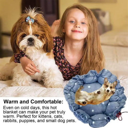 Pet Heating Pad Plush Mat with Chew-Resistant Cable – The Ultimate Dog and Cat Warming Blanket!