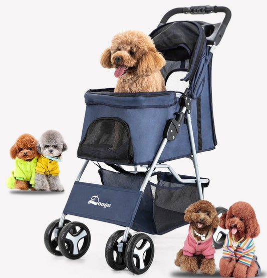 2024 Pet Dog Stroller Cats Baby Stroller Detachable One-shoulder Handbag Portable Breathable Dog Cat Trolley Pet Carrier Bag