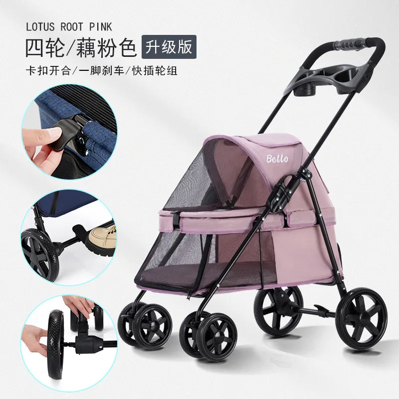 SP01K Pet Cart Foreign Trade Portable Folding Pet Cart Dog Travel