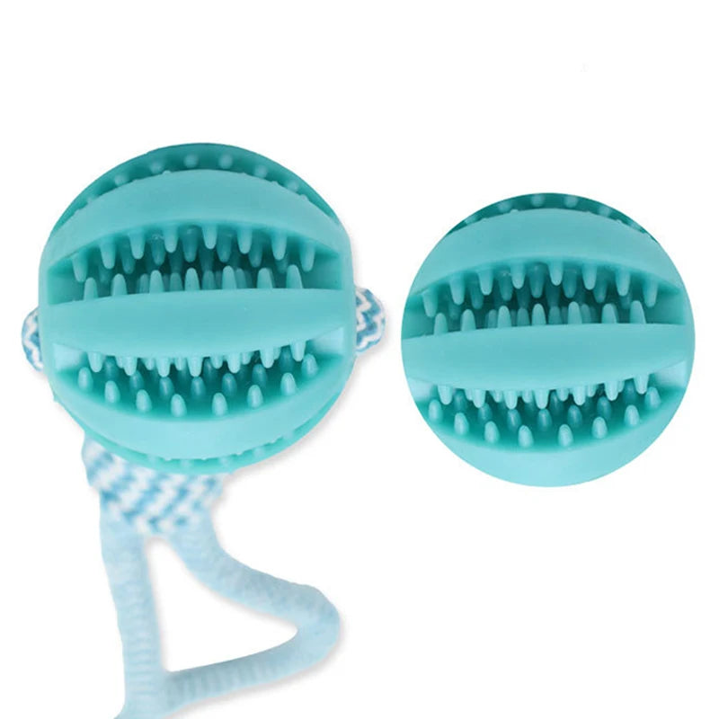 Pet Rubber Leaking Balls Toy  for Small Large Dogs Treat Balls with Rope Puppy Chewing Bite Resistant Toys Dog Accessories