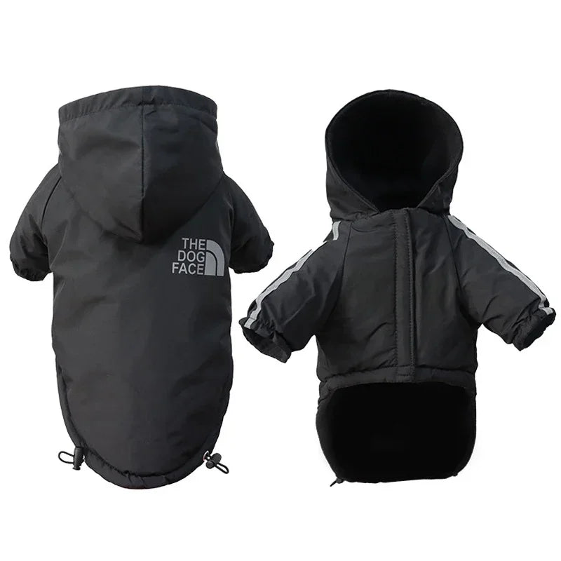 Reflective Pet Clothes Autumn Winter Pet Dog Waterproof Warm Coat Cotton Hooded Jacket The Dog Face Small Dog Clothes